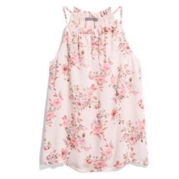 Brixon and Ivy Women’s Halter Blouse Blush Floral Small Spring Womens Top - Picture 13 of 13